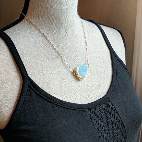 ⭐LAST ONE⭐ Raw Jasper 18k Gold Plate Boho Necklace - Picture 3 of 6